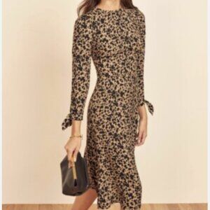 Reformation cheetah print midi dress